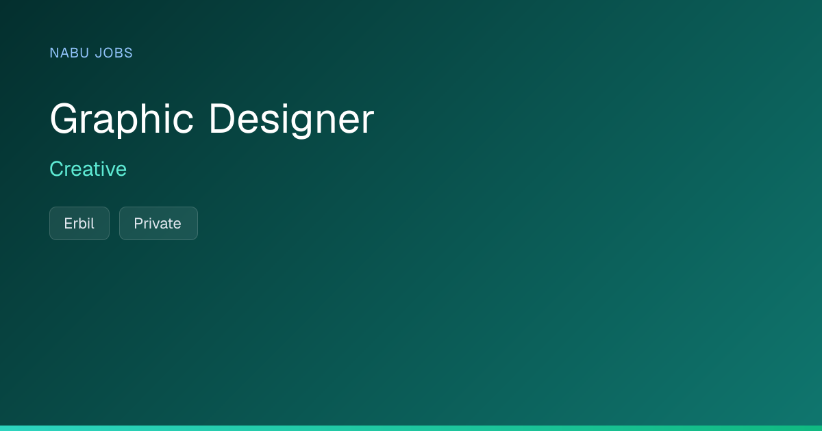 Graphic Designer at Creative — Nabu Jobs